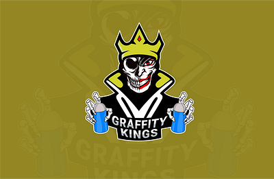 Graffiti kings logo graffiti graffiti design graffiti logo graphic design king king logo logo new style logo skull skull gaming logo spray spray logo sprayer logo