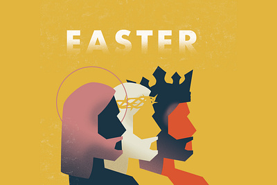 Humble King, Resurrected King, Risen King church easter illustration jesus