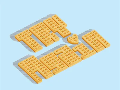 Waffles digitallettering grainy illustrator monday motivation shadow thetypeoftaste typography waffle