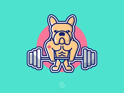 Bodybulldog animal barbell bodybuilder bodybuilding bulldog cartoon character dog exercise fitness gym health illustration logo mascot muscle sports vector weitght workout
