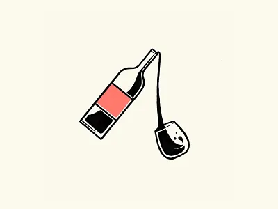 Pouring, on a Friday drinks illustration procreate wine