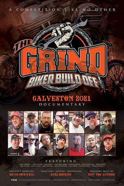 2021 The Grind Biker Buildoff - official movie poster graphic design