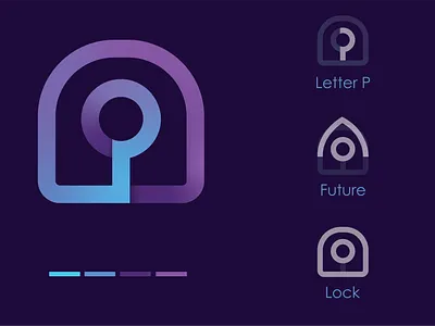 Modern and minimal logo future logo futuristic lock p logo lock logo minimal logo modern and minimal logo modern logo p logo