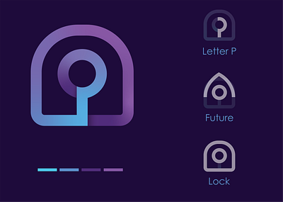 Modern and minimal logo future logo futuristic lock p logo lock logo minimal logo modern and minimal logo modern logo p logo
