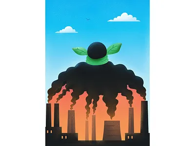 Stop the Pollution! ecology factory illustration ipad pollution poster posterdesign procreate smoke