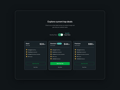 Dashboard Pricing Page - Dark Mode adobexd android black branding checkout darkmode design figma illustration logo pricing sketch ui uidesign ux uxideas