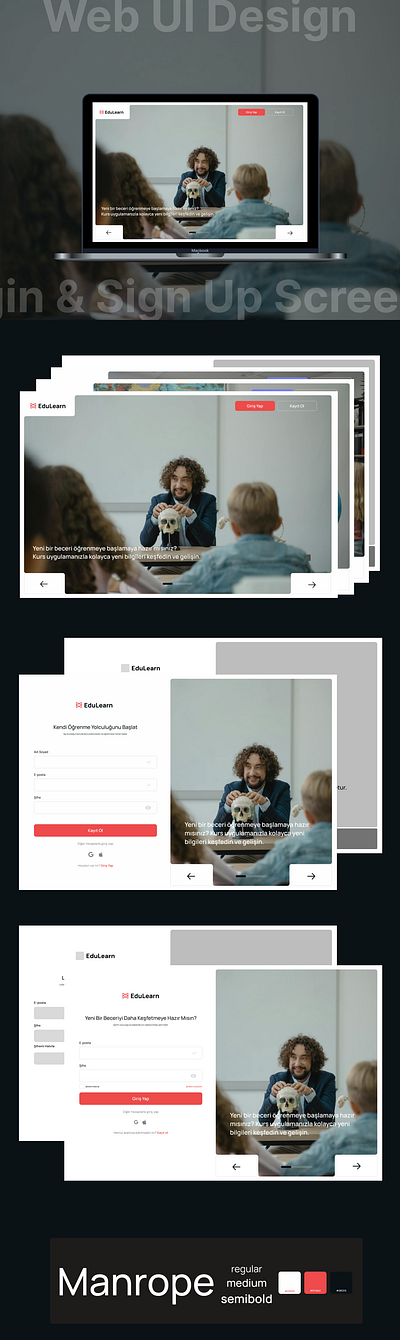 Web UI Design: EduLearn Login & Sign Up Screens arayüz arayüz tasarımı daily uı daily uı challange login page uı login screen screen uı design sign up page design sign up screen user interface user interface design ux uı ux uı design uı uı challange uıx uıx101 uıx101 challange web uı web uı design