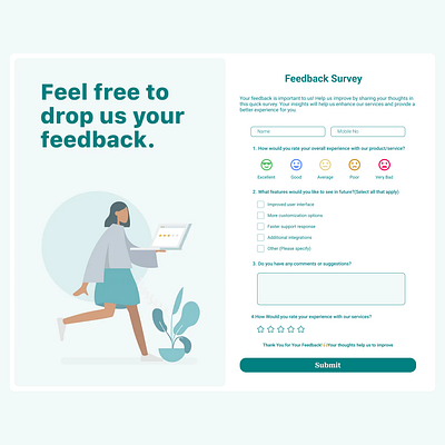 ✨ Day 20 of #100DaysOfDesign – Survey Form UI ✨