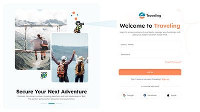 Travel Login Page UI Design dashboard destination forgot password input filed login login ui login uiux loginform minimal minimal login minimalism modern login registration sign in ui signin signup travel traveling ui uiux