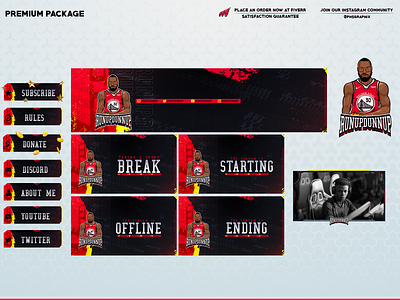 BASKETBALL theme in a full #twitch package 3d animation branding design graphic design illustration layout logo motion graphics streaming twitch twitch overlay ui vector