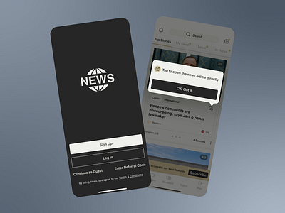 News - Mobile App articles breaking news current events daily news dark themed headlines local news mobile app mobile app design news app news topics social issues sources top stories ui updates user friendly ux uxui world news