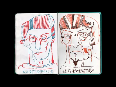 KARTOFEN abstract artjournal cristianblesnoc design graphic design illustration painting portrait sketchbook
