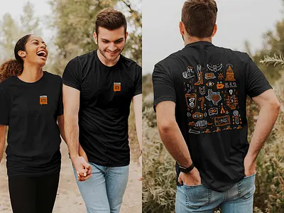 Creative Mornings ATX Shirt Refresh atx austin black creative mornings design graphic tee hand drawn heather black illustration keep austin weird orange pen shirt silkscreen silver t shirt