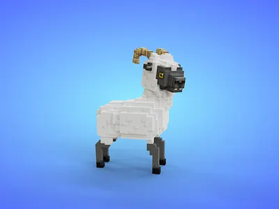 Voxel Farm Animals - Sheep - Game Asset 3d 3d animal 3d model animals fantasy farm life game asset isometric lowpoly sheep stylized unity3d voxedit voxel voxel art