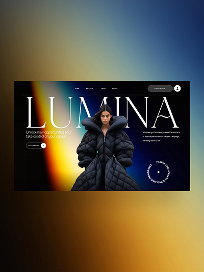 Lumina V2 Web Landing Page Project ai branding design fashion graphic design illustration model modelling photography ui ui design ux ux design web design