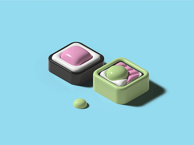 Sushi 3d food graphic design illustrator isometric japan