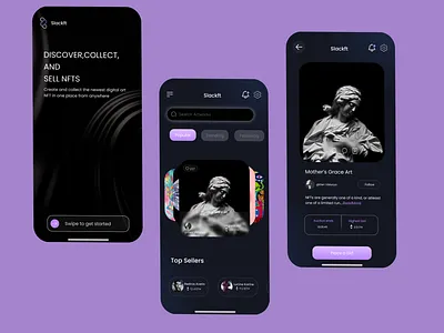 NFT Marketplace UI app design logo typography ui ux