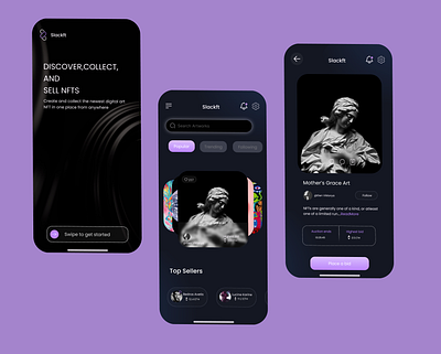 NFT Marketplace UI app design logo typography ui ux