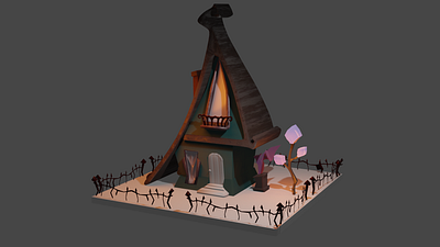 Witch house 3d 3dmodel blender graphic design substancepainter