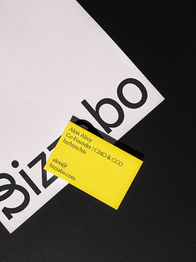 Bizzabo stationery argentina asis branding business card identity letterhead logo print stationery yellow