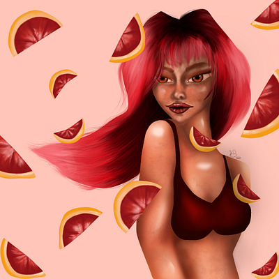 Mrs.Grapefruit art character design digitalart draw graphic design illustration photoshop ui