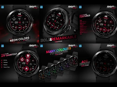 Below Zero - Watch Face /All Shots bold digital time digitx galaxy watch google google play neon remarkable samsung tizen watch face watchface wear os weather