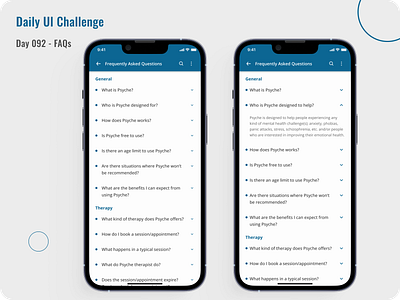 Frequently Asked Questions app challenge dailyui design faq figma figmadesign mentalhealth productdesign ui uidesign uidesigner uiux uiuxdesign ux