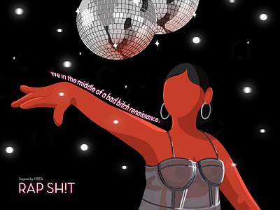 HBOs RAP SH!T character dancing disco ball hbo il illustration issa rae party rap shit vector