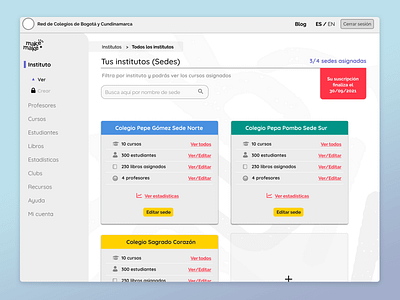 MakeMake / Institutes Dashboard branding design ui