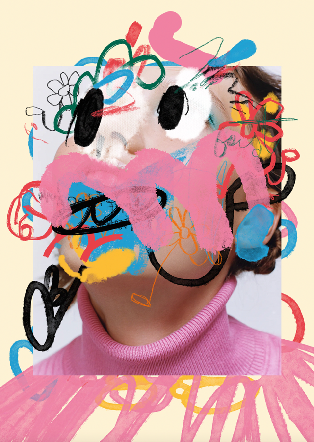 Spring abstract colors digital collage fashion photo