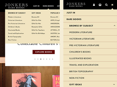 Jonkers Navigation commerce drop down e commerce ecommerce mega menu menu mobile nav mobile navigation nav navigation web web design webdesign website website design