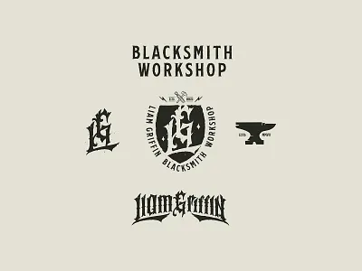 Monogram Liam Griffin branding calligraphy clothing design illustration lettering logo type typography