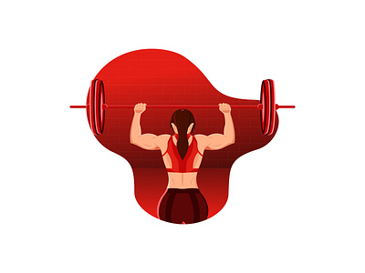 Gym Leady-03-illustration bodybuilder character design digital art digital illustration flat graphic design gym gym illustration illustration inspiration vector