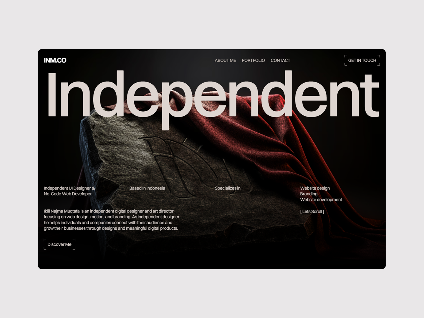 Personal Portfolio Website | INM.CO agency animation big branding design figma framer graphic design minimalism portfolio simple template typography ui ux webflow website