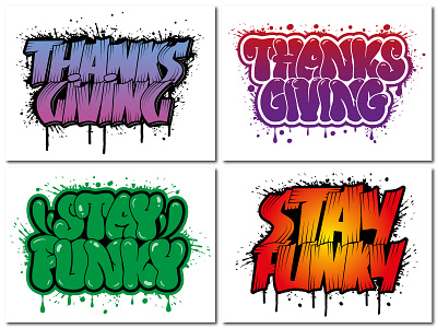 Thanksgiving & Funky Graffiti Art Typography Designs graphic design graphic tee design