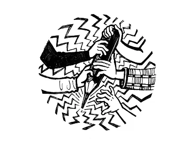 Lines art bw childish comic design hand illustration pencil