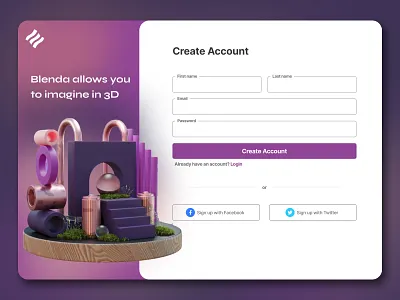 Sign up Page #dailyUI #day001 dailyui dailyuichallenge design formui signup signuppage ui uichallenge