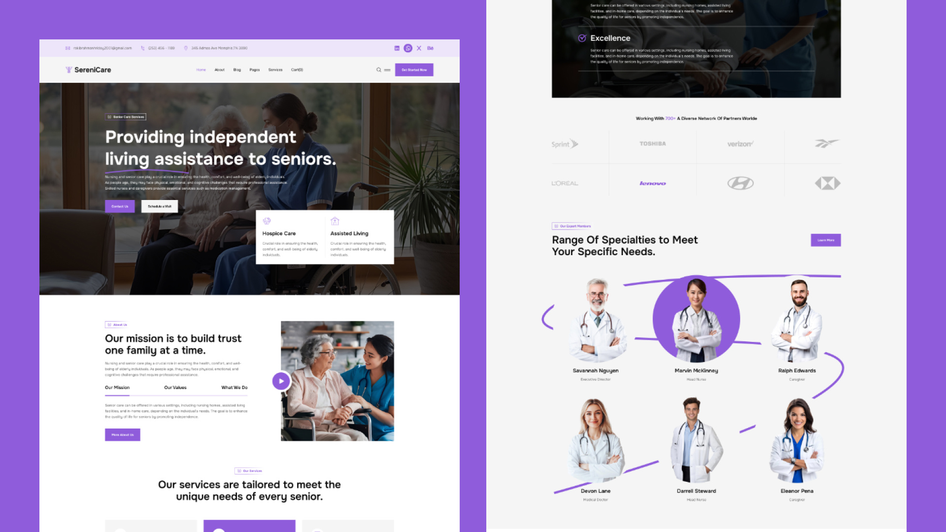 Nursing and Senior Care Template 3d branding graphic design logo ui