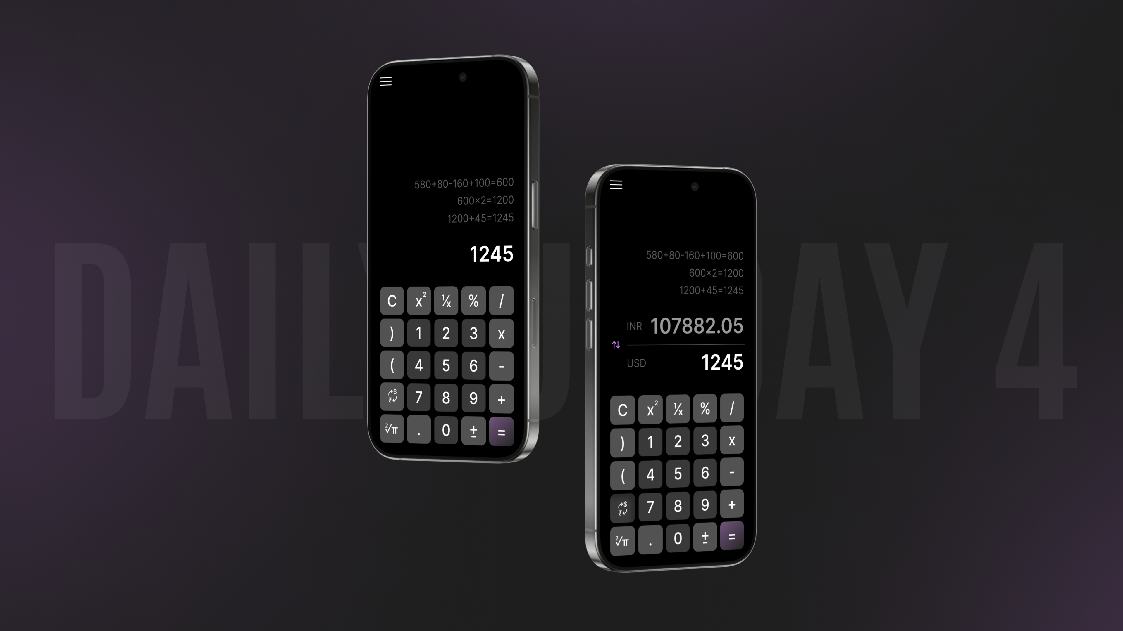 Modern Calculator 004 app calculations calculator dailyui dark mode design modern ui ux