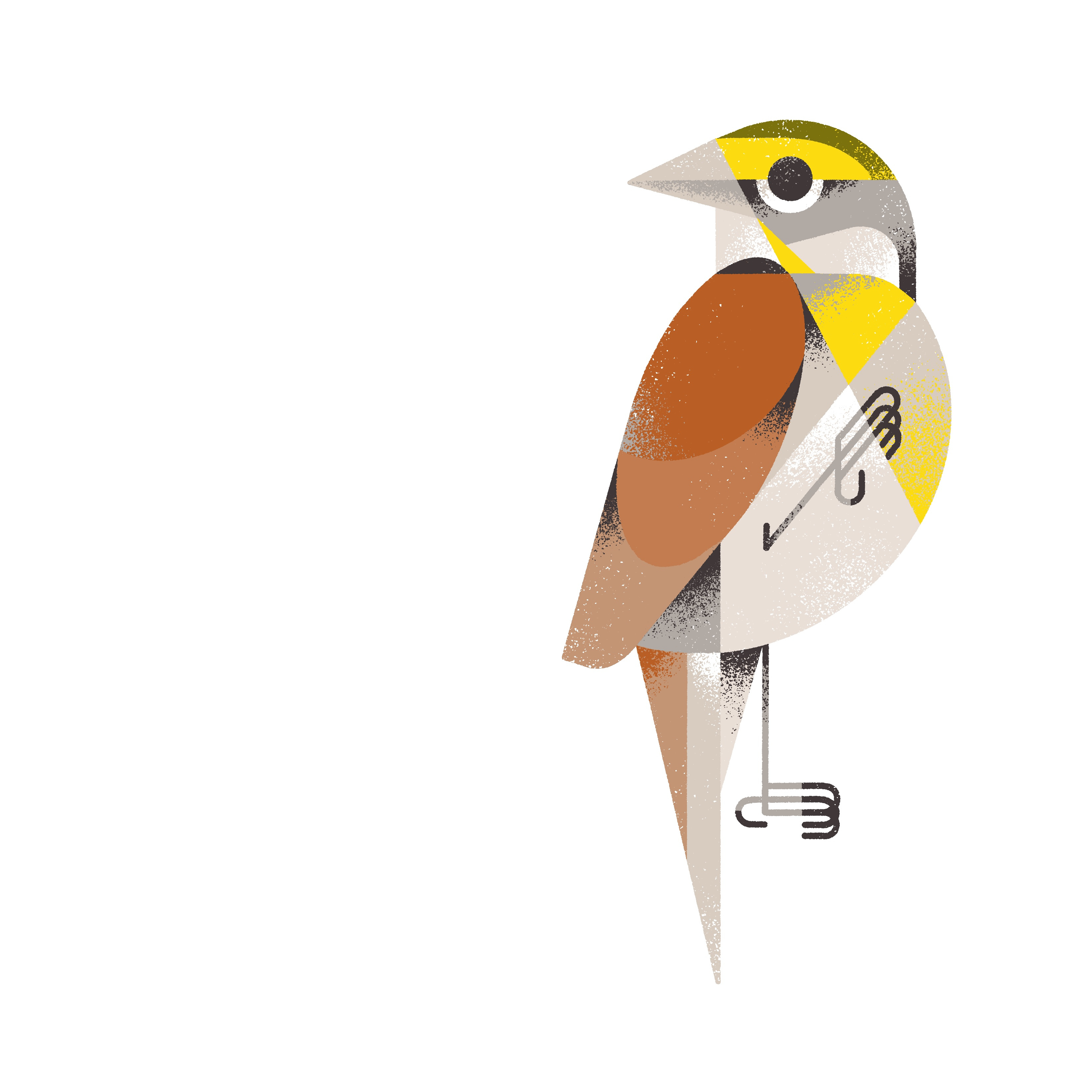 Dickcissel 2d art bird birder birding branding design feather flight geometric graphic icon illustration illustrator logo nature procreate watch watcher watching