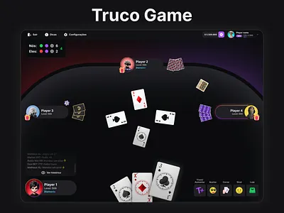 Truco Game - O Truco Online em um Novo Nível dark mode game game ui jogo jogo design truco ui ux