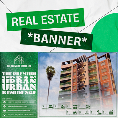 Real Estate Banner Design adobe illustrator banner design branding branding design design graphic design illustration typography ui ux vector web design