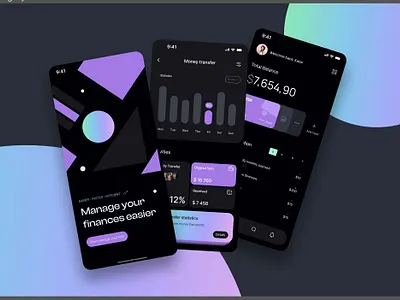 Finance Management Mobile App app design banking budget app crypto digital wallet finance finance app fintech design interactive ui mobile banking modern ux money tracker payment app smart finance ui design ui inspiration ux design ux ui wallet wealth management