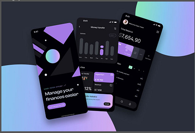 Finance Management Mobile App app design banking budget app crypto digital wallet finance finance app fintech design interactive ui mobile banking modern ux money tracker payment app smart finance ui design ui inspiration ux design ux ui wallet wealth management