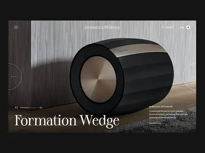 Audio E-commerce Website Design audio platform audio store audio website e commerce e commerce website immersive design interactive ui landing page online shopping product page product showcase sound system typography ui design user experience ux design ux ui web design web interface website