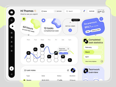 Task Management Dashboard dashboard data visual design landing page productivity productivity tool progress tracker project management task automation task management task staats task tracker teamwork ui ux user experience user interface warm colors web design web development web ui