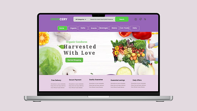 Grocery Landing Page UI Design app app design branding design desktop landing page mock up ui ux web website website design