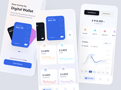 Digital Wallet App app design bank app bank card banking crypto crypto wallet cryptocurrency deposit design dribbble finance mobile banking ofspace transfer ui wallet