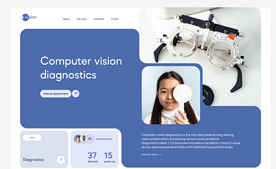 Vision Diagnostics Medical Website digital healthcare doctor appointment eye clinic health tech healthcare interactive ui medical platform medical website modern design professional interface trustworthy design ui design user friendly ux design ux ui vision care vision diagnostics web design web platform website