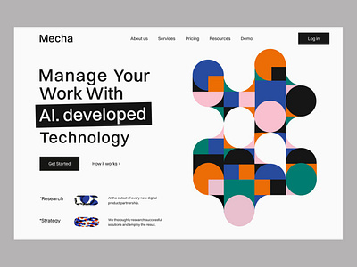 AI Technology Website - Mecha ai ai powered ai services ai solutions ai tech colorful design digital tech it solutions landing page modern ui responsive design task automation user experience user interface design web design web design trends web ui website white theme worrkflow management